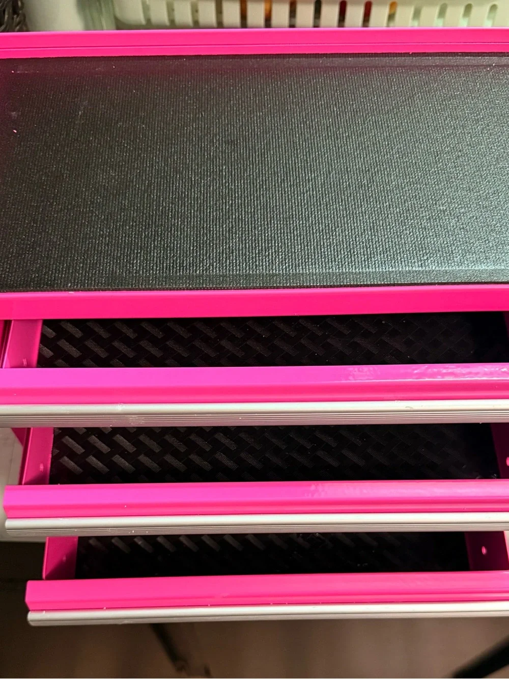 Mini Pink Metal 3-Drawer Desktop Tool Box Organizer Chest